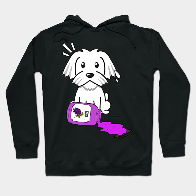 Funny white dog spilled grape jam Hoodie by Pet Station